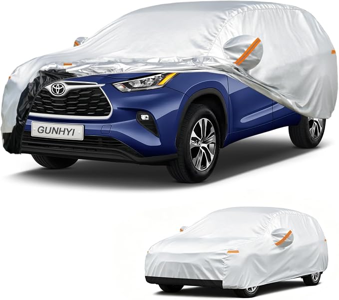GUNHYI Car Cover Custom Fit Toyota Highlander (2013-2026) Waterproof for Automobiles, Oxford Sun Rain Dust Snow Protection (Ships from US Warehouse, Delivery 3-8 Days)