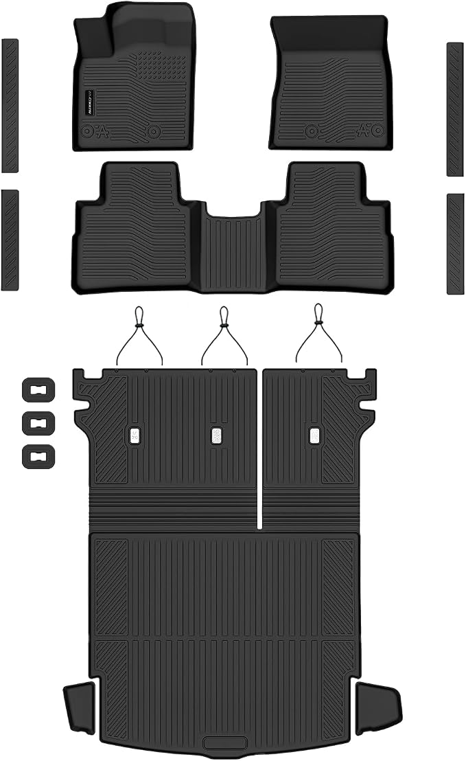 Auxko All Weather Floor Mats Cargo Mat for Nissan Rogue 2021-2026 with Backrest Mat Door Sill Protector TPE Liners All Season Accessories Guard Odorless Anti-Slip Floor Liners Trunk Tray