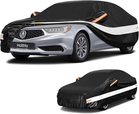 10 Layers Sedan Car Cover Custom Fit for Acura TLX (2021-2026), Waterproof All Weather for Automobiles, Outdoor Full Cover Sun Dust Rain Protection with Cotton. Black