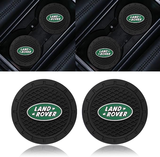 Car Cup Holder Coasters Compatible with Landrover Discovery Range Rover Sport Defender Land Cruiser LR2 LR3 LR4, Black