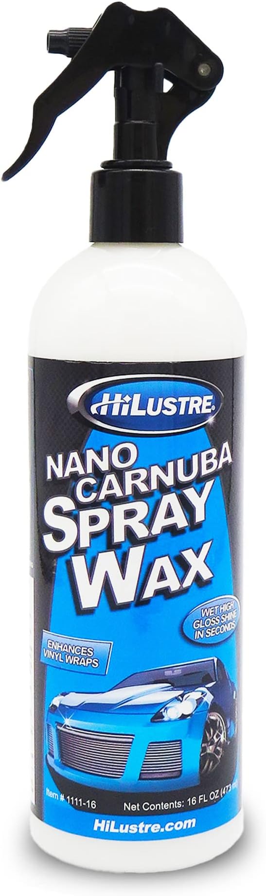 Nano Carnauba Spray Wax, Instant Shine Car Wax to Seal & Maintain Paint UV-Blocking, Hydrophobic Car Detailer Wax, Streak-Free and Safe for All Surfaces, Piña Colada Scent, 16 oz