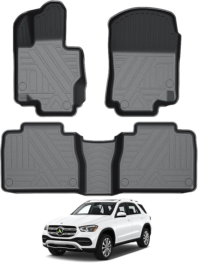 KUST Floor Mats for 2020-2025 2026 Mercedes Benz GLE 350 / GLE 450 Accessories (NOT for Coupe), Custom Fit All Weather Car Mats Floor Liners 2 Row High Edge