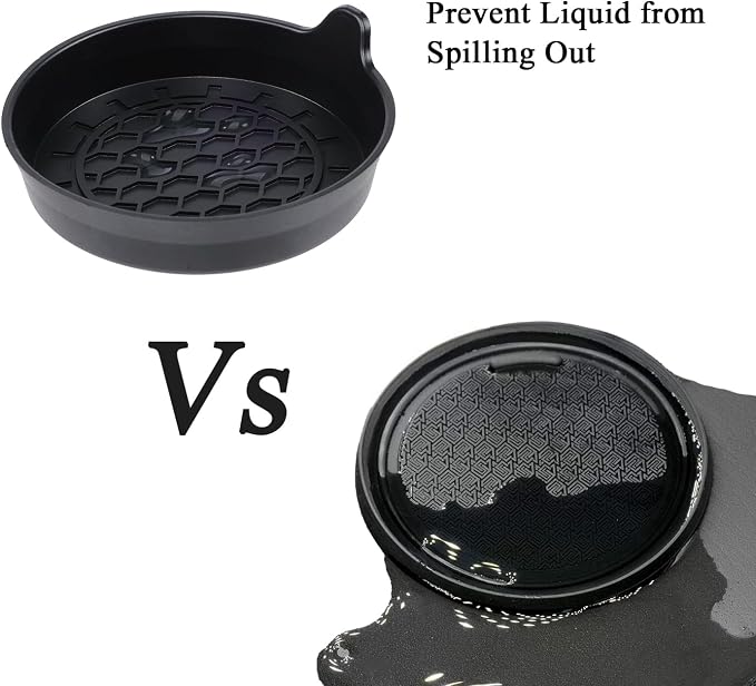 Amooca Automotive Cup Holders Universal Car Cup Coaster Waterproof Non-Slip Sift-Proof Spill Holder Car Interior Accessories 4 Pack Black