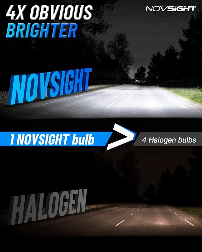 NOVSIGHT 881 LED Fog Light Bulbs - 6500K White 60W 13000LM Bright 889 898 886 896 894 Fog Lights, Plug and Play Fast Cooling Replacement, IP68 Waterproof, Pack of 2