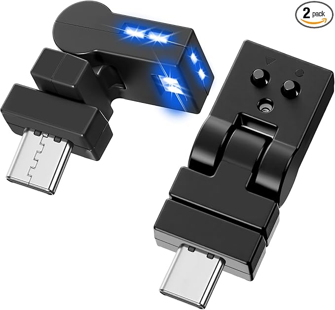 Frienda 2 Pcs Mini USB LED Light Car LED Interior Lighting 5v RGB Foldable Ambient Lighting Adjustable 8 Color and Brightness Smart USB Night Lamp for Cars Laptop Keyboard (Manual Switch Type-c)