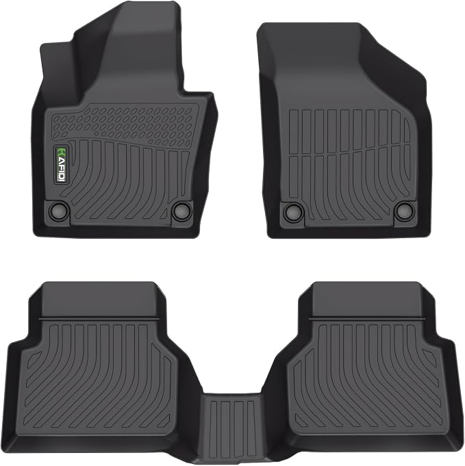 HAFIDI® Floor Mats Fit for Volkswagen Tiguan 2009-2017 All Weather Protection TPE Car Floor Liners, Fits 1st & 2nd Row Full Set VW Tiguan Custom Accessories, Black