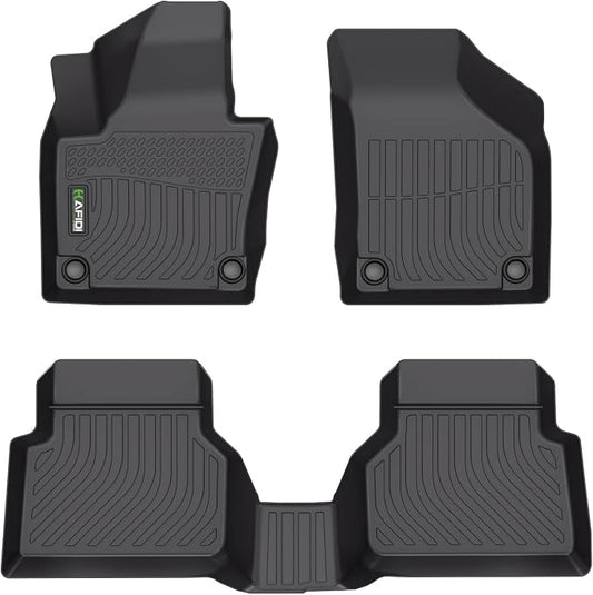 HAFIDI® Floor Mats Fit for Volkswagen Tiguan 2009-2017 All Weather Protection TPE Car Floor Liners, Fits 1st & 2nd Row Full Set VW Tiguan Custom Accessories, Black