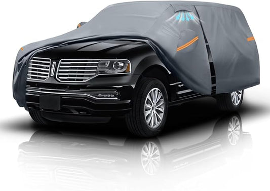 Large SUV Car Cover for Lincoln Navigator (1997-2026) Long, 100% Waterproof All Weather, Heavy Duty Outdoor Full Exterior Covers Rain Sun Wind UV Protection.
