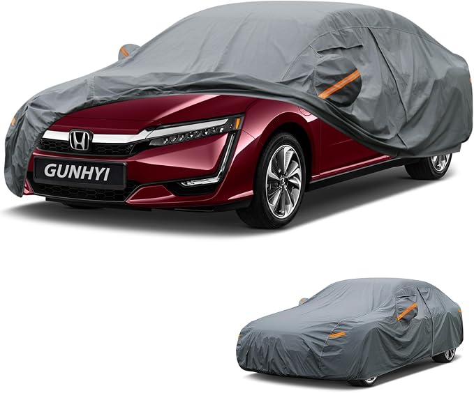 GUNHYI Premium Car Cover Custom Fit Honda Clarity, 16 Layers Heavy Duty Car Cover Waterproof All Weather with Zipper Door for Sun Rain Snow Dust Uv Protection