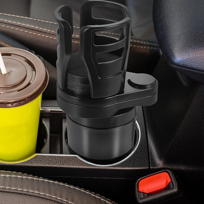 Cabilock Car Cup Holder Expander Multifunction Drink Holder with Rotating Base Adjustable Water Cup for Car Organizer for Mugs Bottles and Auto Storage