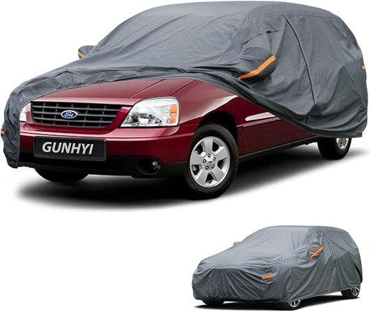 GUNHYI Premium Car Cover Custom Fit Ford Freestar, 16 Layers Heavy Duty Car Cover Waterproof All Weather with Zipper Door for Sun Rain Snow Dust Uv Protection
