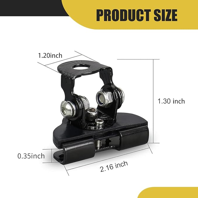 2 PCS Light Bar Mounting Brackets, LED Work Light Mount Clamp Holder, Adjustable Hood Work Lamp Mount Bracket, Ditch Light Bracket Accessories, Universal for Off Road Cars Trucks (Black)