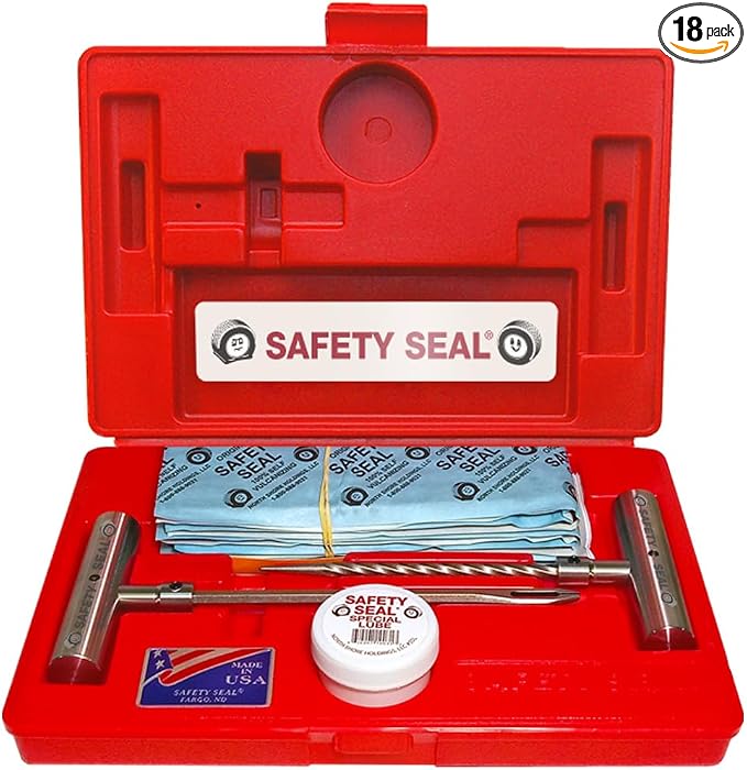Safety Seal Tire Repair Kit – Heavy Equipment Kit, 18 Repairs (16"), 7" Probe, Case Kit, Tubeless Tire Repair for OTR, Industrial & Off-Road Tires