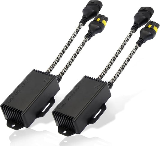 Bestview 9005 9006 H10 Canbus Decoder Kit, LED Light Anti-Flicker Error Canceller, Plug & Play Resistor Harness, Pack of 2 | Plug and Play Smart Error Free Load Resistor Adapter Kits