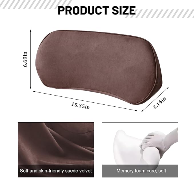 Zpana Car Lumbar Support Pillow, Memory Foam Vehicle Seat Lower Back Support Cushion for Back Pain Relief & Sciatica, Comfortable Auto Driver Seat Pad, Universal for Vehicles (Coffee)