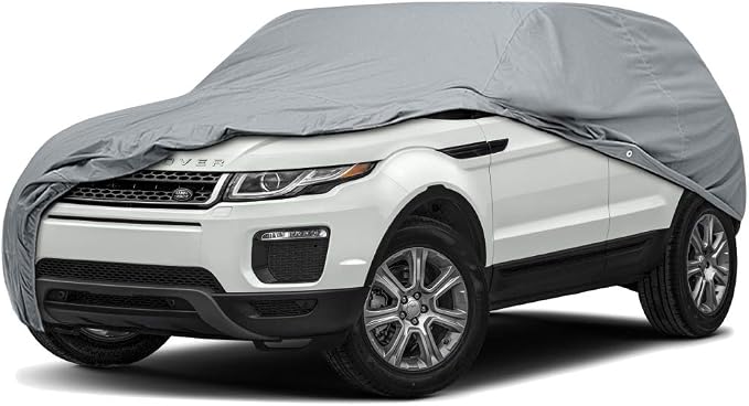 5 Layer Car Cover Fit up to 200 inches Length SUV, Full Coverage All Weather Protection Dustproof Windshield Snow Hail Protection, Durable Heavy Duty