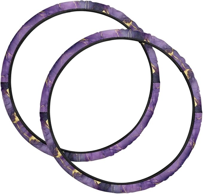 Purple Marble Wheelchair Accessories for Seniors 2 Pack Wheelchair Wheel Covers to Protect Floors Carpets