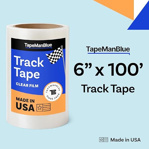 Track Tape for Cars - 6 inch x 1200" Roll, Made in USA, Temporary Paint Protection Film (PPF) for Road Trips and Car Transport, Clear Track Wrap Tape to Shield Vehicles from Rubber, Bugs, Debris