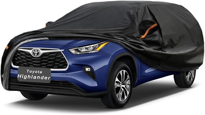 GUNHYI 7 Layer SUV Car Cover Custom Fit Toyota Highlander (2013-2025) Waterproof All Weather, Heavy Duty Outdoor Snow Sun Rain Uv Protection (Ships from US Warehouse, Delivery 3-8 Days)