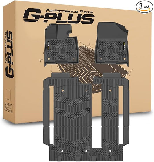 G-PLUS TPE Floor Mats Fit Toyota Sienna 2021-2025 (Only for 8 Seat) | All Weather Protection,Non-Slip,Custom Fit Floor Liner Accessories,TPE Full Coverage,1st & 2nd Row,Black