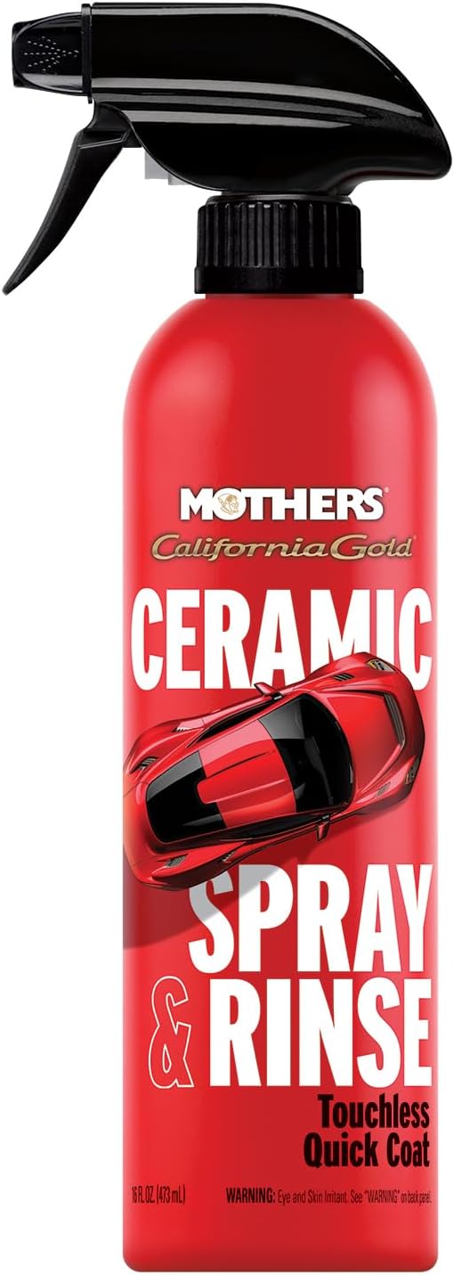 Mothers California Gold Ceramic Spray & Rinse Wax, 16 oz. (05646) | Water-Activated Touchless Quick Coat, Spray On Hose Off, Super-Hydrophobic, Drying Aid, Booster, Topper