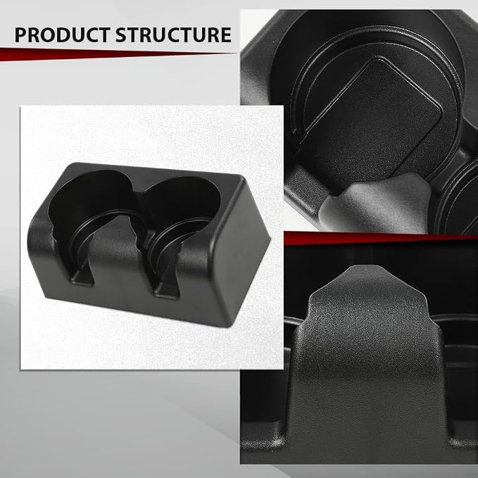 CROSSDESIGN Front Rear Bench Seat Dual Cup Holder Center Console Insert | Compatible with Chevy Colorado/GMC Canyon 2004-2012 19256630 89039574 89039575 19121876