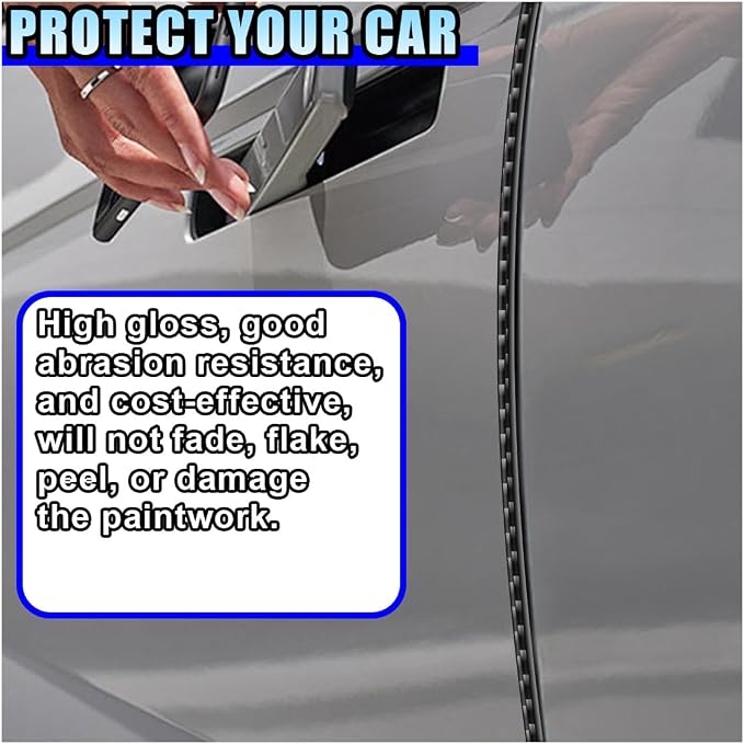 16FT/5M Car Door Edge Guards - U Shape Electroplated Glossy Rubber Door Edge Trim Seal Protector - Self-Adhesion Car Scratch Protection Guards for Sharp Edge, Doors, Sheet Metal (Carbon Fiber)