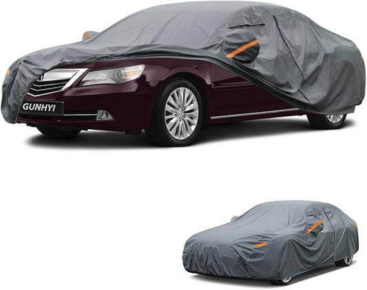 GUNHYI Premium Car Cover Custom Fit Acura RLX, 16 Layers Heavy Duty Car Cover Waterproof All Weather with Zipper Door for Sun Rain Snow Dust Uv Protection