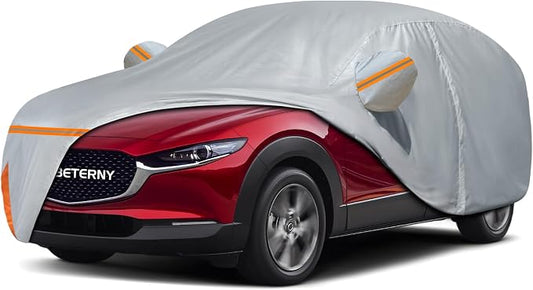 Car Cover for 2020-2026 Mazda CX-30, Waterproof Custom-fit All Weather Sun Rain UV Snow Wind Protection Outdoor CX30 Full Car Cover with Door Zipper & Cotton Lining-Grey