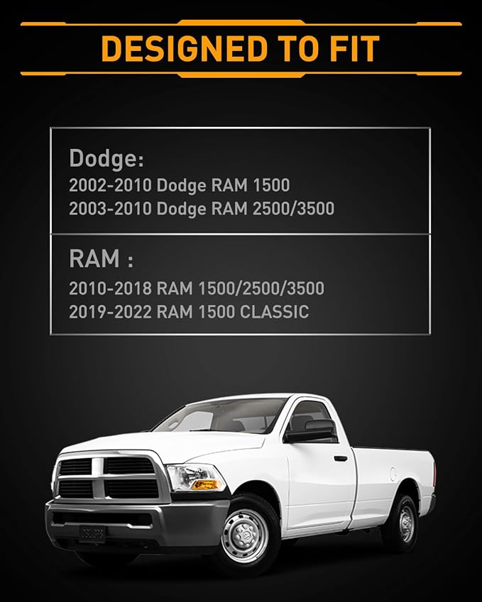 LESAUCE Full LED Clear Lens License Plate Light For 2003-2018 Dodge RAM 1500 2500 3500 Pickup Truck, 6000K Cool White, Tag Lamp Assembly Replacement，2PCS