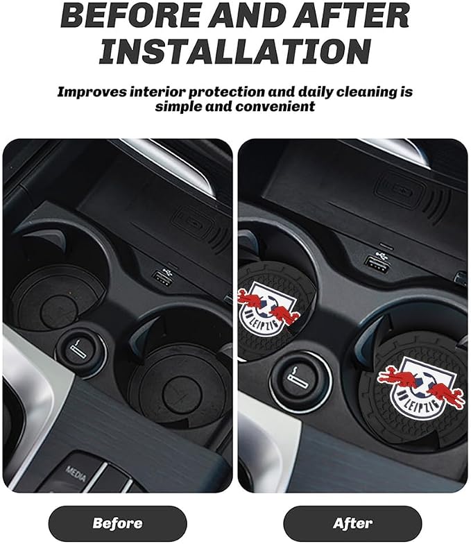 Cup Holder Insert Coaster for RB Leipzig UEFA UCL Fans,Anti Slip Car Cup Coaster Interior Accessories