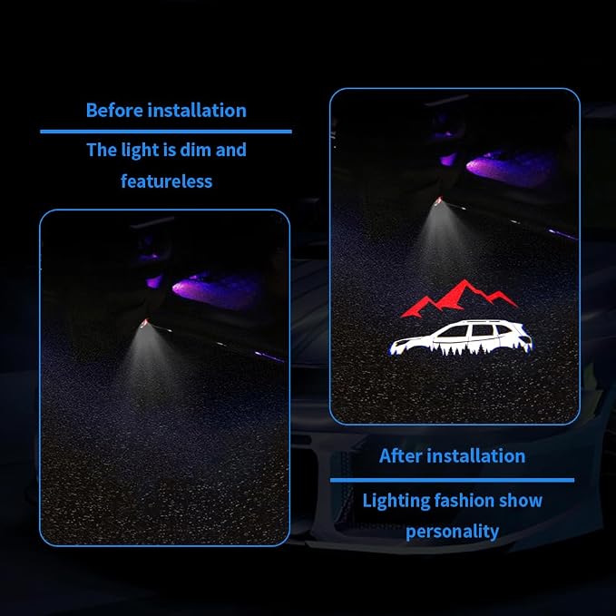 2 pcs Non-Fading LED Car Door Logo Lights Courtesy Projector Laser Welcome Light Ghost Shadow Forester Outback Ascent Legacy Accessories Puddle lamp Compatible with Forester Outback Ascent Legacy