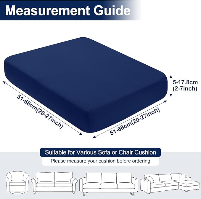 Smiry 8 Pcs Waterproof Patio Cushion Covers, Stretch Outdoor Furniture Covers