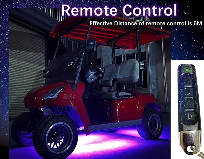 Dr.Acces Golf Cart LED Light Strip Kit Golf Cart Underglow Neon Lighting for EZGO Club Car Yamaha, 27 Modes Multi-Color Lighting