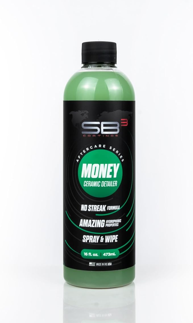SB3 Money Ceramic Quick Detailer – High Gloss Car Shine Ceramic Coating for Cars with Lasting Protection – Easy Spray and Wipe Application (16oz)