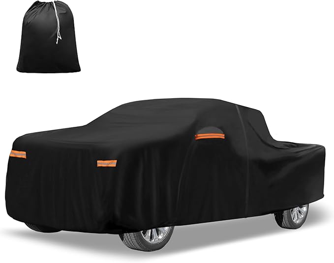 X AUTOHAUX Car Cover for Dodge for Ram Crew Cab 210D-PU Outdoor Full Car Cover All Weather with Door Zipper for Waterproof Windproof Sun Rain Snow Protection