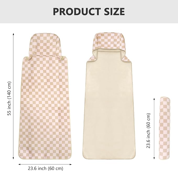 3tyto Universal Car Seat Covers, Waterproof Neoprene Seat Covers - Waterproof & Sweatproof, Machine Washable, Non-Slip Seat Protector for Car, Truck, SUV, Van (Checkered, 1 Pack)