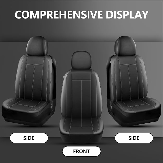 HChengkikz 2 Pack Front Neoprene Car Seat Covers | Waterproof Comfortable Seat Protectors, Airbag Compatible Universal Fit for Sedans, SUVs, Trucks, Vans