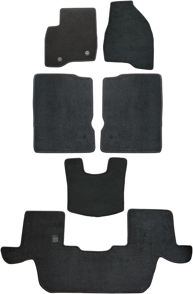 GXARTS Custom Fit Car Floor Mats Fit for Ford Explorer 2015 2016 2017 2018 2019 | Waterproof Velour Carpet Floor Liners Full Set, All-Weather Protection with Anti-Skid Retaining Buckle, Black