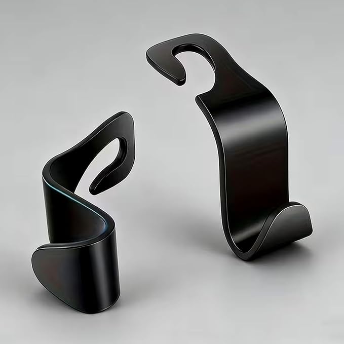 4PCS S-Shaped Car Headrest Hooks, Universal Heavy Duty Car Seat Back Hooks, Multifunctional Vehicle Interior Storage Hanger for Bags, Purses, Coats, Groceries and Travel Accessories