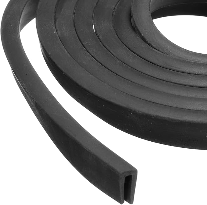 PATIKIL Rubber Edge Trim, 26.2ft x 5mm x 10mm U Channel Rubber Guard Seal Strip Protector Fit for 2mm Edge for Car Doors Hatches Sheet Metal Table Corners Steel Plates, Black