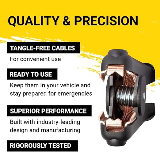 Spartan Power Heavy Duty Jumper Cables with Alligator Clips, 100% Pure Copper Wire, Positive & Negative Leads Battery Cable, Made in the USA - 2 AWG Gauge Cable, 15 ft