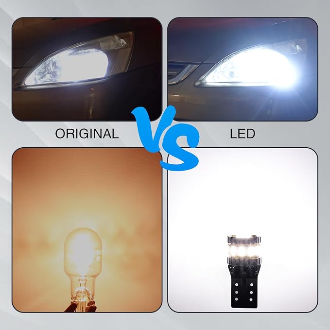 gunhunt Pack-2 Car Wide Lights, 3W Led Light Bulbs, Aluminum Reading Lights, License Plate Lights, Instrument Lights, Auto Bulb Replacements, Universal for Most Cars, Trucks, SUVs (White #1702)