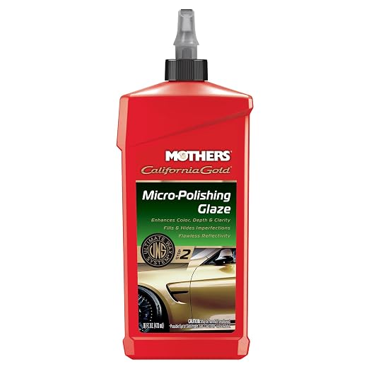 Mothers California Gold Micro-Polishing Glaze, 16 oz. (08100) | Ultimate Wax System Step 2, Adds Vibrance, Depth & Clarity to Paint & Clearcoats, Enhances Reflectivity