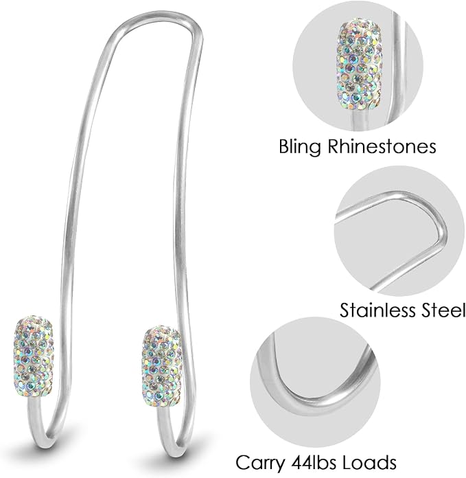 2026 Upgraded Bling Auto Hooks ,Car Hangers Organizer Seat Headrest Hooks，Bag Organizers Rack and Hanger, Heavy-duty Car Seat Hooks, Backseat Storage Hooks, Universal for SUV Truck Vehicle 2 Pack