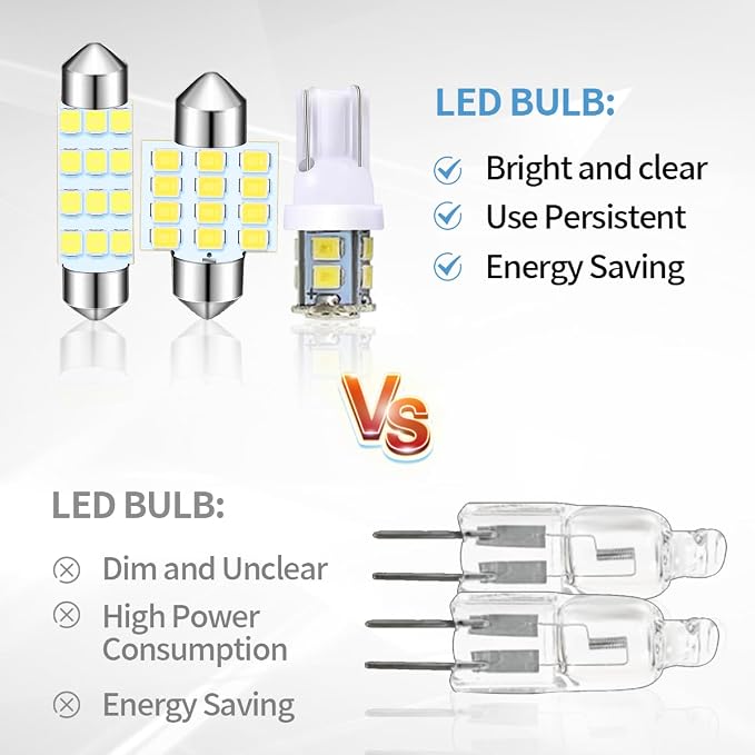 24PCS Car Interior LED Bulb, Dome Light LED Car Interior Replacement Bulb Kit Set T10 31 mm 41 mm for Car Interior, Indoor Map Dome Lights, License Lights, Trunk Lights, Etc.