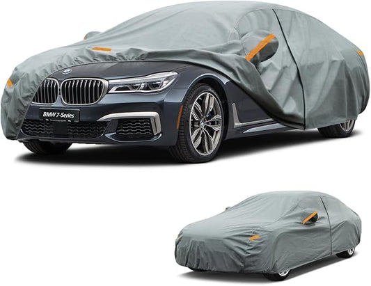 Kayme Heavy Duty Car Cover Custom Fit BMW 7-Series 740i 750i 750Li 745Li 760i(2001-2026), Waterproof All Weather for Automobiles, Full Exterior Covers Sun Rain UV Protection.
