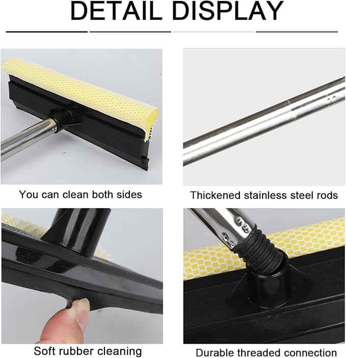 Window Cleaning Kit, 56-Inch Squeegee & 10L Collapsible Bucket | Squeegee & 10L Collapsible Bucket