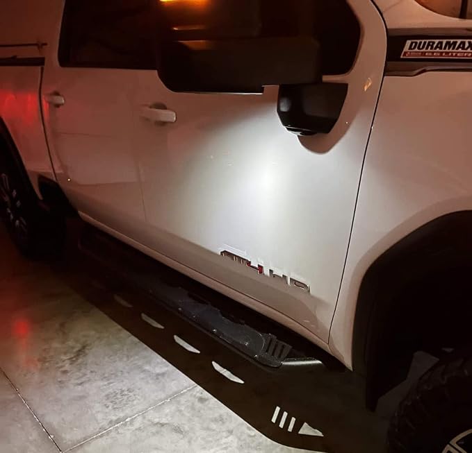 iJDMTOY White 18-SMD Full LED Under Side Mirror Puddle Lights Compatible With 2019-up Chevrolet Silverado Suburban/Tahoe, GMC Sierra Yukon, Cadillac Escalade, etc