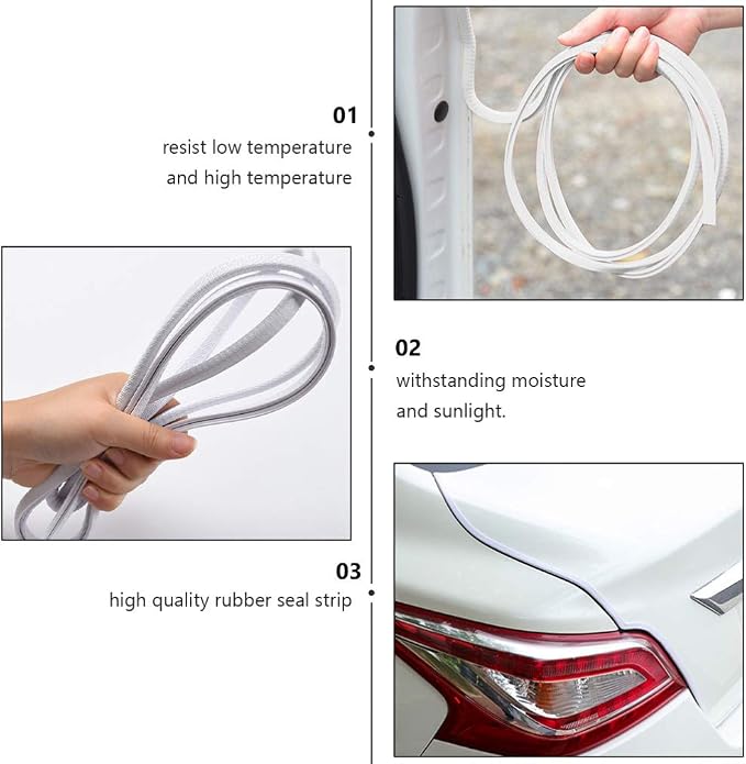 Garneck Car Door Edge Guards Rubber U Shape Edge Trim Seal Strips Protector Car Door Edge Protection for Auto Vehicle 10M